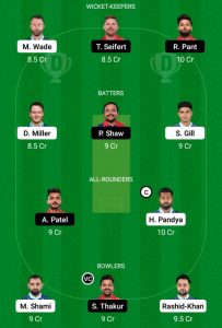 GT vs DC Dream11