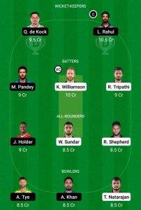 srh vs lsg dream11 team