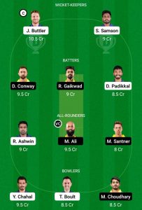 csk vs rr d11 team