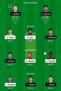 kkr vs rr dream11