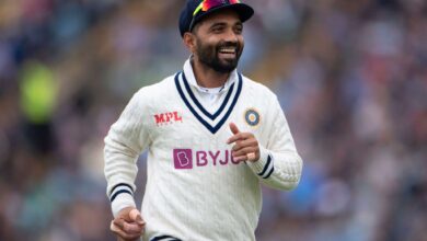 Ajinkya Rahane fielding and enjoying