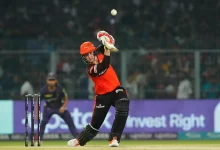 Harry Brook playing a shot in IPL match