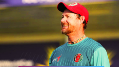 Lance Klusener, assistant coach of Lucknow Super Giants, smiling on the field.