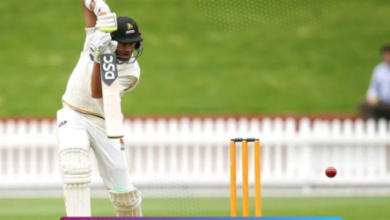 Rachin Ravindra showcasing his batting skills in a Test match against New Zealand.