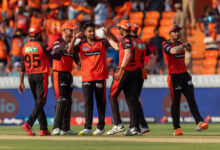 SRH team celebrating after a wicket in IPL 2024