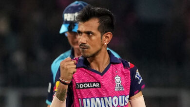 Yuzvendra Chahal celebrating a wicket in IPL 2024 against DC