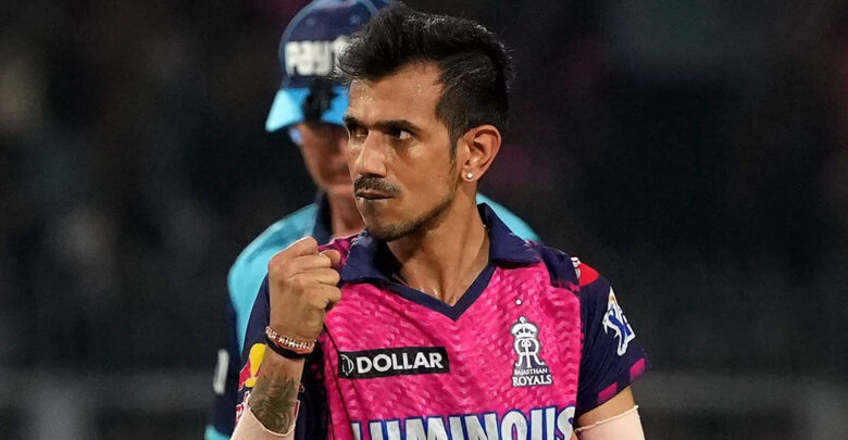 Yuzvendra Chahal celebrating a wicket in IPL 2024 against DC