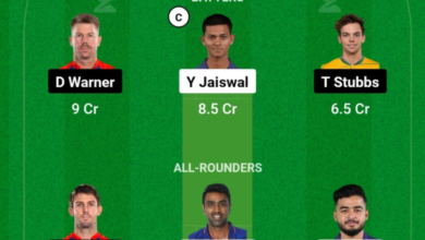 Winning Dream11 Team for Grand League Contest RR vs DC IPL 2024