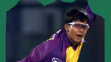 Deepti Sharma bowling in a Women's Premier League (WPL) 2024 match