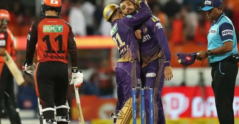 Kolkata Knight Riders team celebrating after taking wickets