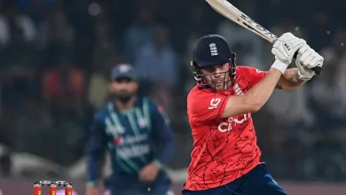 Phil Salt playing a shot in a cricket match