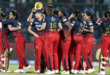 RCB women players celebrating after winning WPL final 2024