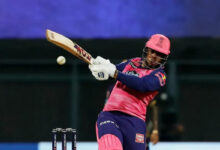 Shimron Hetmyer playing a shot in IPL