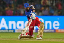 Virat Kohli playing a great shot in IPL 2024 for RCB