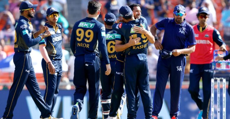 GT players celebrating after wicket fallen in IPL 2024