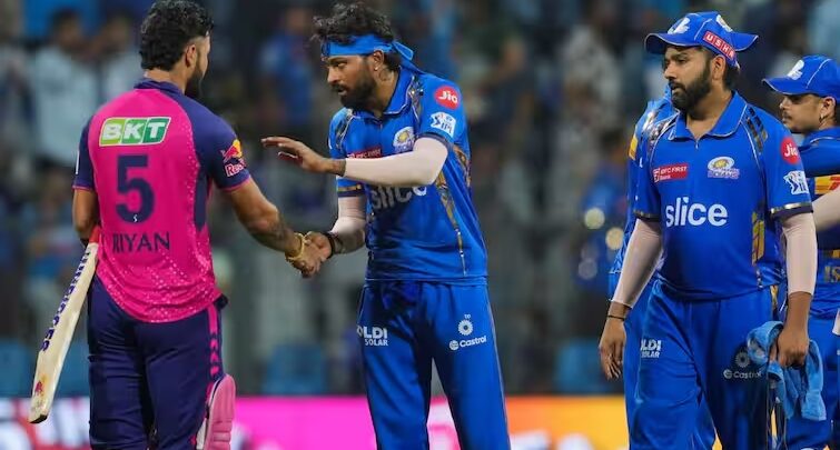 Rajasthan Royals celebrating victory against Mumbai Indians in IPL 2024