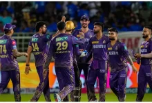 KKR team celebrating after the wicket fallen in IPL 2024