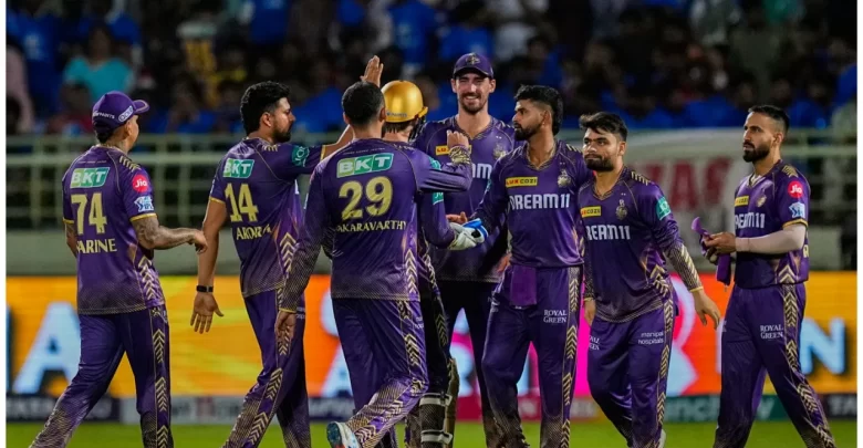 KKR team celebrating after the wicket fallen in IPL 2024