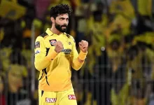 Ravindra Jadeja celebrating a wicket for CSK in IPL