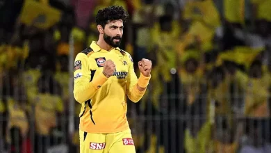 Ravindra Jadeja celebrating a wicket for CSK in IPL