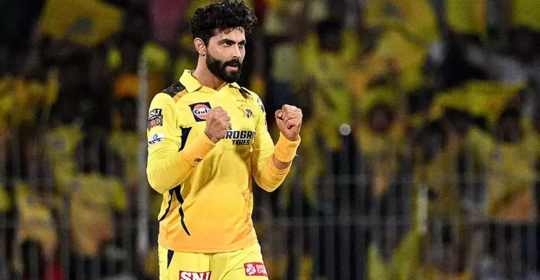 Ravindra Jadeja celebrating a wicket for CSK in IPL