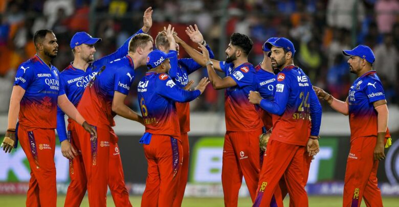 RCB celebrates victory over SRH in IPL 2024