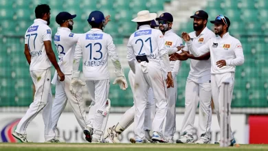 Sri Lankan players celebrating after winning the 2nd Test match against Bangladesh in 2024