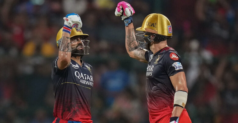 Virat Kohli and Faf du Plessis batting together in IPL for RCB