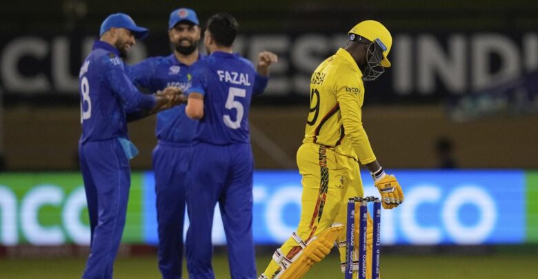 Afghanistan celebrates victory in T20 World Cup 2024 match against Uganda