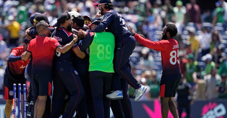 USA team celebrates historic Super Over win against Pakistan