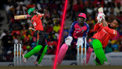 Shai Hope and Shimron Hetmyer batting for Guyana Amazon Warriors during CPL 2024 match against Barbados Royals.