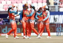 Nainital SG Pipers celebrate after taking a crucial wicket to secure their spot in the Women’s UPL 2024 final.