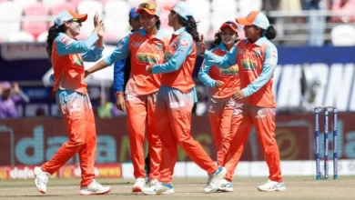 Nainital SG Pipers celebrate after taking a crucial wicket to secure their spot in the Women’s UPL 2024 final.