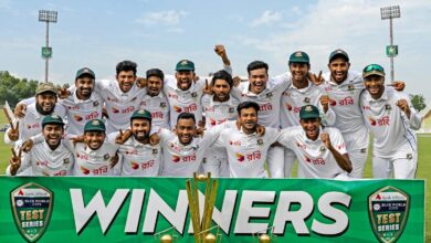 Bangladesh cricket team celebrates historic Test series win against Pakistan