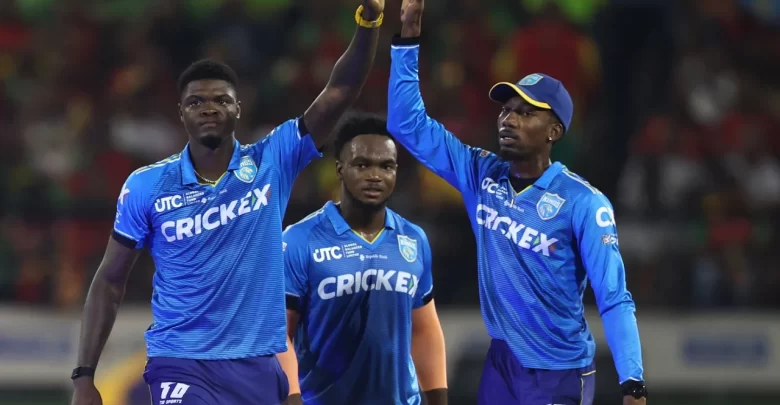 Saint Lucia Kings celebrate reaching CPL final 2024