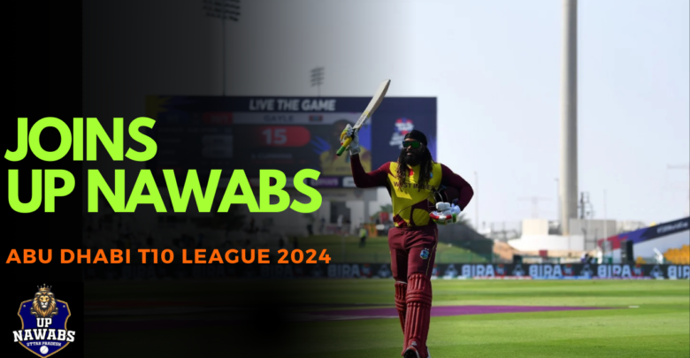 Chris Gayle joins UP Nawabs for Abu Dhabi T10 League 2024.