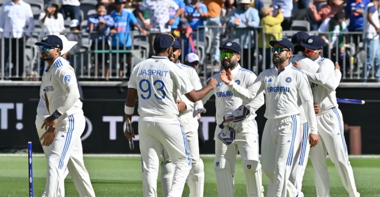 ndia celebrates a historic 295-run victory over Australia at the Perth Test.