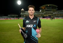 Mitchell Santner leading New Zealand in a T20I match