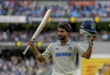 Nitish Reddy celebrates his maiden Test century at the MCG.