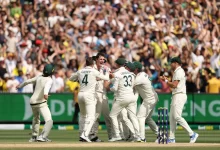 Pat Cummins celebrates Australia’s thrilling victory over India in Melbourne Test.