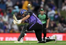 Nikhil Chaudhary batting aggressively during Hurricanes’ innings.