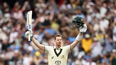 Steve Smith leading Australia in a Test match in Galle.