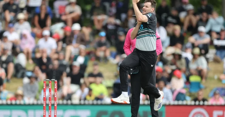 Jacob Duffy in action during New Zealand’s T20I series against Sri Lanka.