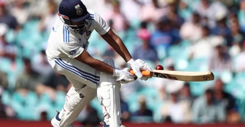 Rishabh Pant unleashes an aggressive shot against Scott Boland in the SCG Test.