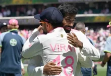 Jasprit Bumrah and Virat Kohli reflect together after India's loss in the Border Gavaskar Trophy final match.