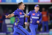 Delano Potgieter celebrates taking five wickets for MI Cape Town in SA20 2025 opener.