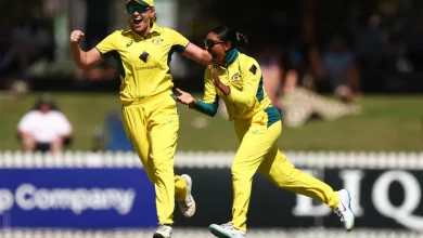 Alana King delivering a match-winning spell in Ashes 2024 against England at Junction Oval.