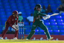 Nigar Sultana anchors Bangladesh’s innings with a patient 68 runs.