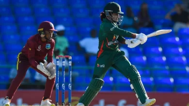 Nigar Sultana anchors Bangladesh’s innings with a patient 68 runs.