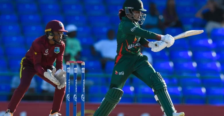 Nigar Sultana anchors Bangladesh’s innings with a patient 68 runs.